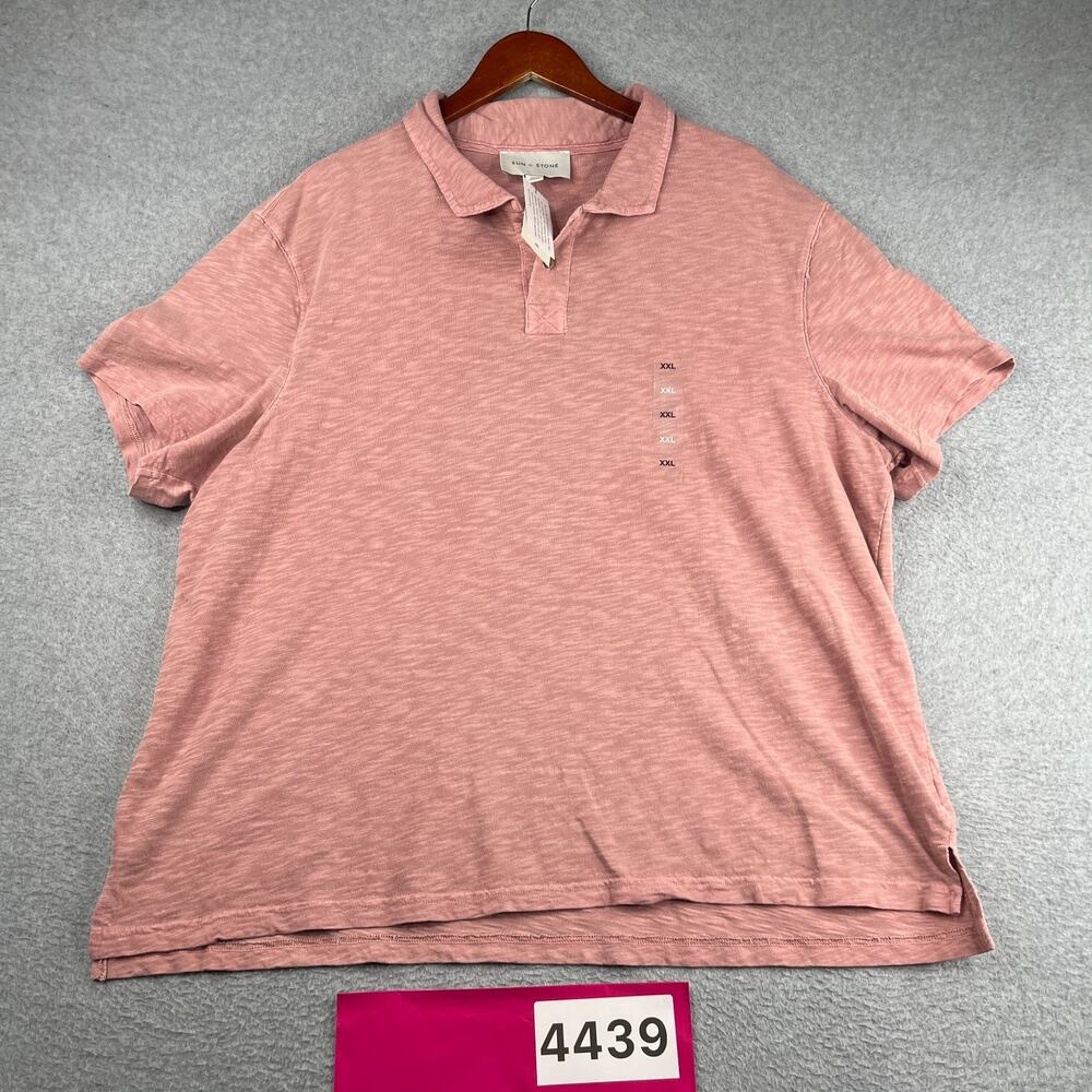 Sun + Stone Polo Shirt Mauve Beach Casual Mens 2XL NEW NWT